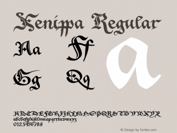 Xenippa Regular Version 1.1 March 2005, initial release December 2003 Font Sample
