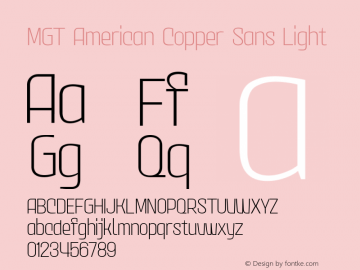 MGT American Copper Sans Light 1.000图片样张