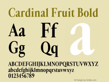 Cardinal Fruit Bold Version 1.004;hotconv 1.0.109;makeotfexe 2.5.65596图片样张