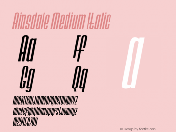 Ainsdale Medium Italic Version 001.000 Font Sample
