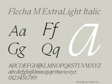Flecha M ExtraLight Italic Version 2.001图片样张