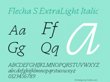 Flecha S ExtraLight Italic Version 2.001图片样张