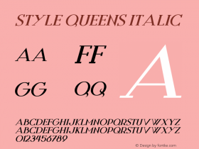 Style Queens Italic Version 1.10;June 24, 2021;FontCreator 12.0.0.2567 64-bit图片样张