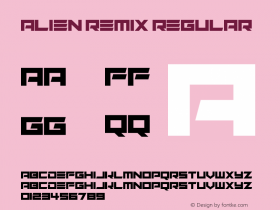 Alien Remix Version 1.00;June 14, 2021;FontCreator 12.0.0.2567 64-bit图片样张