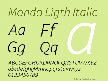 Mondo Ligth Italic 1.000图片样张