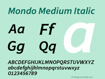 Mondo Medium Italic 1.000图片样张