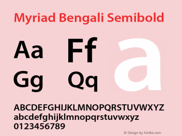 Myriad Bengali Semibold Version 1.062;PS 1.58;hotconv 16.6.54;makeotf.lib2.5.65590图片样张
