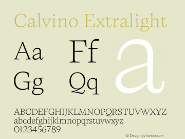 Calvino Extralight Version 1.000;FEAKit 1.0图片样张