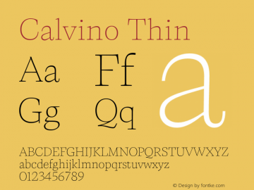 Calvino Thin Version 1.000;FEAKit 1.0图片样张