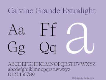 Calvino Grande Extralight Version 1.000图片样张
