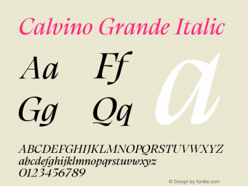 Calvino Grande Italic Version 1.000图片样张