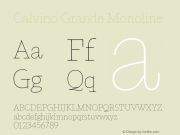 Calvino Grande Monoline Version 1.000图片样张