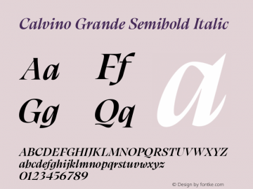 Calvino Grande Semibold Italic Version 1.000图片样张