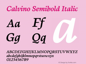 Calvino Semibold Italic Version 1.000图片样张