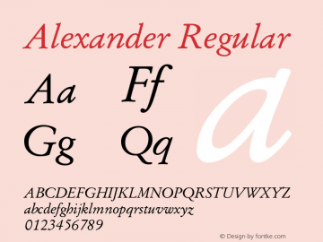 Alexander Regular Version 5.01图片样张