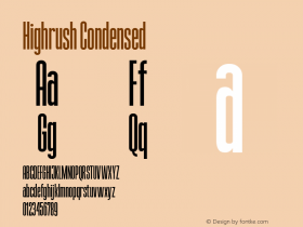 HighrushCondensed Version 1.000图片样张