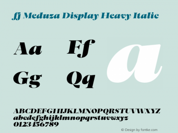fj Meduza Display Heavy Italic Version 1.000图片样张