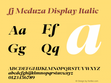 fj Meduza Display Italic Version 1.000图片样张
