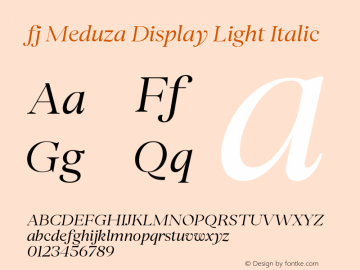 fj Meduza Display Light Italic Version 1.000图片样张
