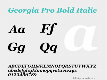Georgia Pro Bold Italic Version 6.14图片样张