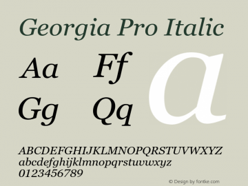 Georgia Pro Italic Version 6.14图片样张