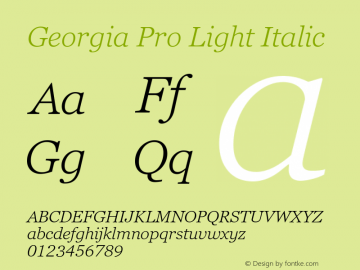 Georgia Pro Light Italic Version 6.14图片样张