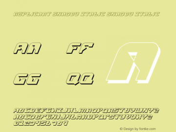Replicant Shadow Italic Shadow Italic 2 Font Sample
