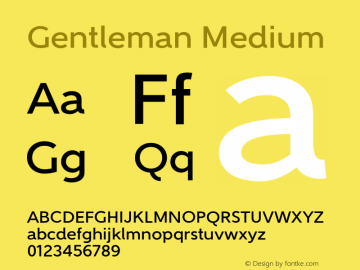 Gentleman-Medium Version 1.000 2013 initial release图片样张