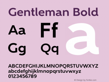 Gentleman-Bold Version 1.000 2013 initial release图片样张