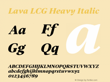 Lava LCG Heavy Italic Version 2.023图片样张