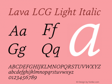 Lava LCG Light Italic Version 2.023图片样张