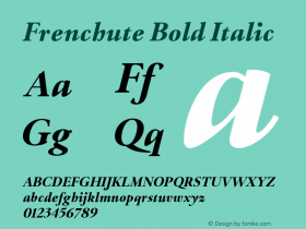 Frenchute Bold Italic Version 1.000;hotconv 1.0.109;makeotfexe 2.5.65596图片样张