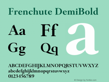Frenchute DemiBold Version 1.000;hotconv 1.0.109;makeotfexe 2.5.65596图片样张