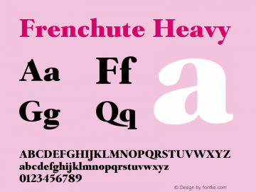 Frenchute Heavy Version 1.000;hotconv 1.0.109;makeotfexe 2.5.65596图片样张