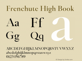 Frenchute High Book Version 1.000;hotconv 1.0.109;makeotfexe 2.5.65596图片样张