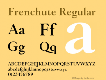 Frenchute Regular Version 1.000;hotconv 1.0.109;makeotfexe 2.5.65596图片样张