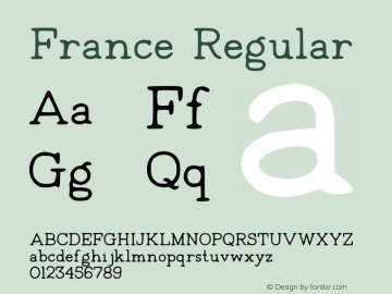 France Version 1.005;Fontself Maker 3.1.2图片样张