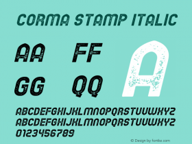 Corma Stamp Italic Version 1.00;March 10, 2019;FontCreator 11.5.0.2430 64-bit图片样张