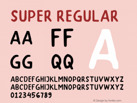 Super Version 1.00;March 19, 2019;FontCreator 11.5.0.2430 64-bit图片样张