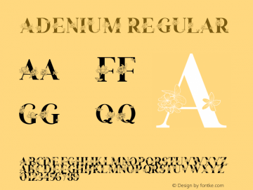 Adenium Version 1.00;February 21, 2019;FontCreator 11.5.0.2430 64-bit图片样张