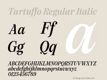 Tartuffo Regular Italic Version 1.000图片样张