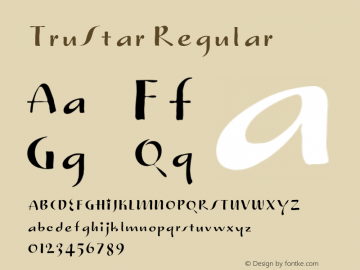 TruStar Regular Version 1.000;PS 001.000;hotconv 1.0.38 Font Sample