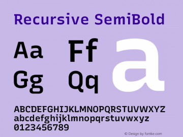 Recursive SemiBold Version 1.078图片样张