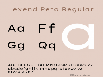 Lexend Peta Regular Version 1.005; ttfautohint (v1.8.3)图片样张