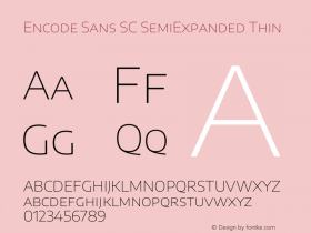 Encode Sans SC SemiExpanded Thin Version 3.002图片样张