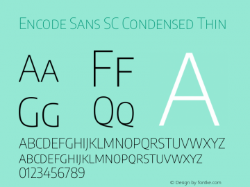 Encode Sans SC Condensed Thin Version 3.002图片样张