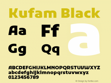 Kufam Black Version 1.301; ttfautohint (v1.8.3)图片样张