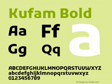 Kufam Bold Version 1.301; ttfautohint (v1.8.3)图片样张
