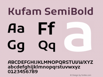 Kufam SemiBold Version 1.301; ttfautohint (v1.8.3)图片样张
