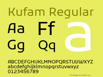 Kufam Regular Version 1.301; ttfautohint (v1.8.3)图片样张